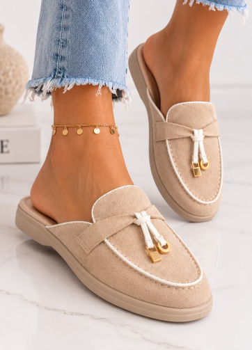 Mocasín destalonado beige 🤎
